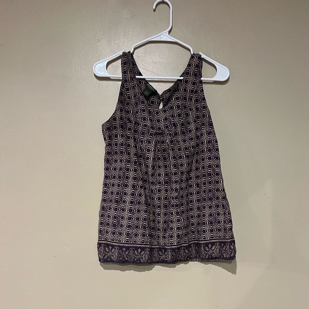 Eddie Bauer Women's Purple Green Paisley Tank Size M 100% Cotton